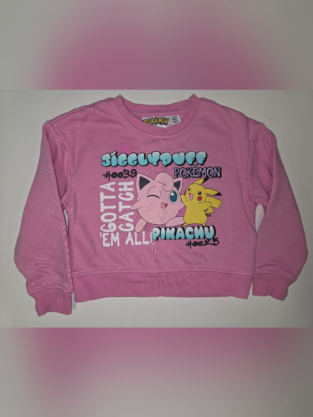 Pokémon Jigglypuff & Pikachu Pink Kids Sweatshirt